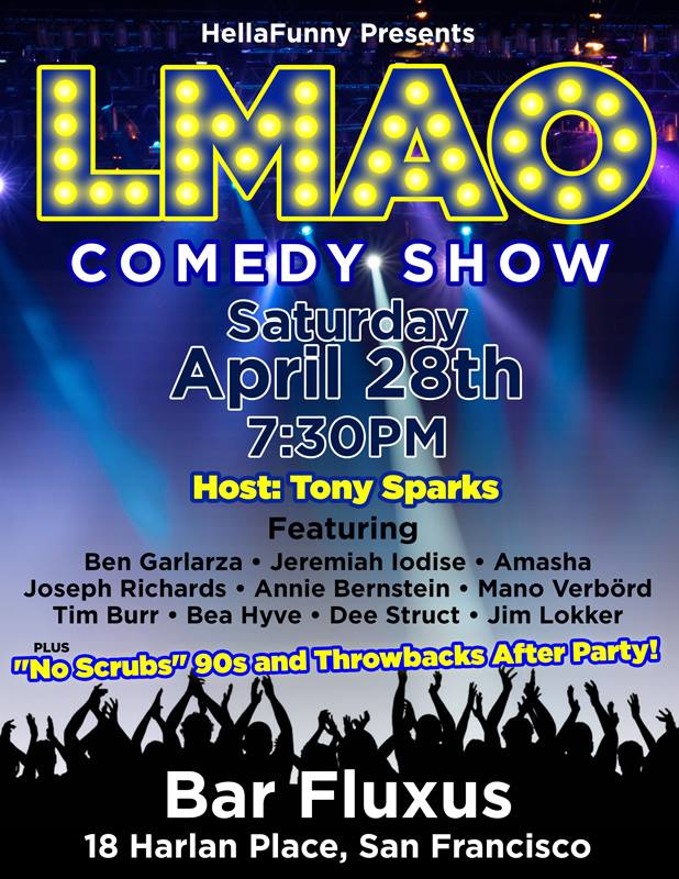 LMAO comedy show flier 4.28.18